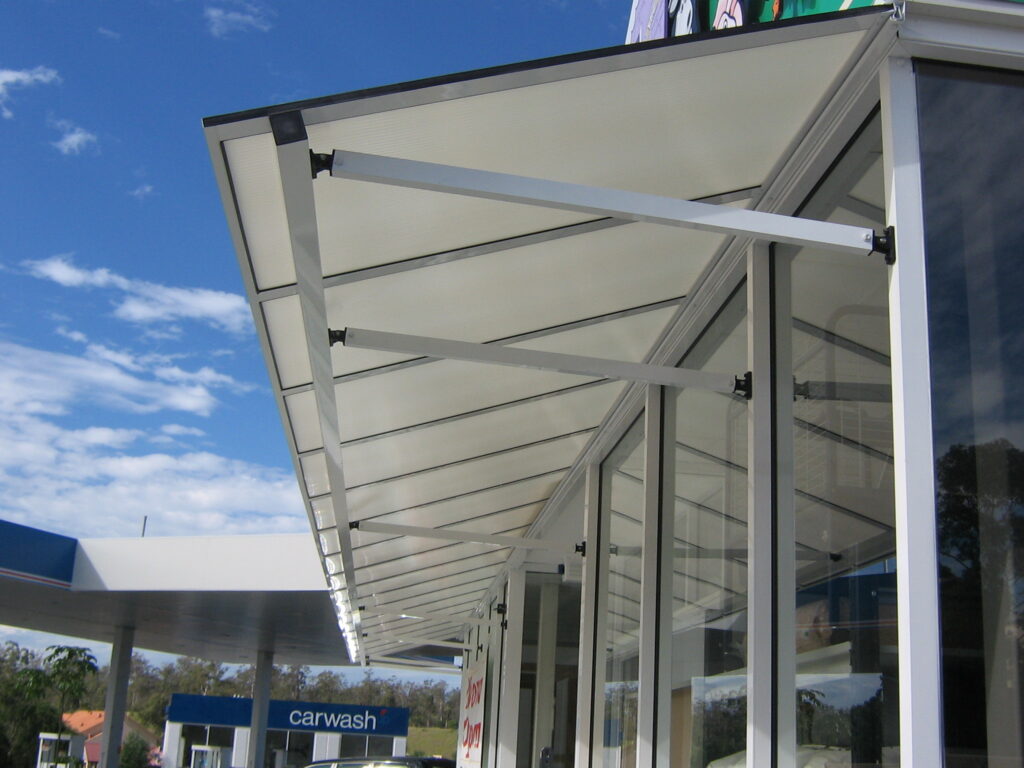 Polycarbon Multiwall Flat Window Awnings