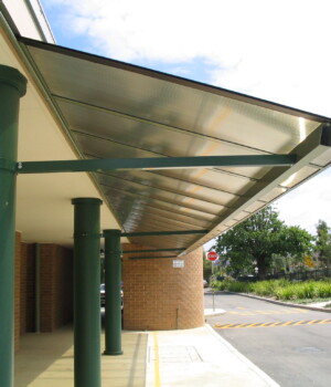 Polycarbon Multiwall Flat Window Awnings 1